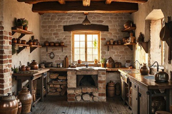 The Heart of the Home_ Crafting a Cozy 2×2.5m Rural Kitchen with a Traditional Earth Stove-Kangyi artificial marble
